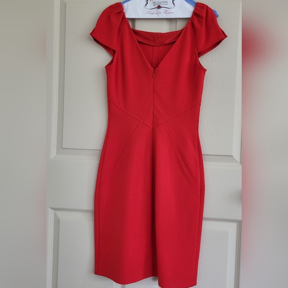 Diane von Furstenberg 'Helen' Red Bodycon Cocktail Dress, Size 6 - Picture 9 of 16